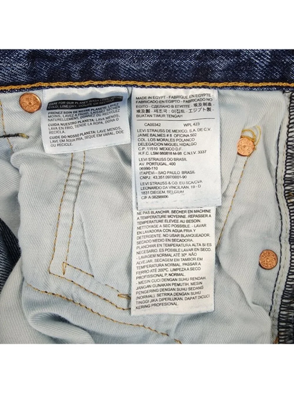 LEVIS 501 Jeans Mens 36x33 Red Tab Button Fly Blue Jeans Straight Leg